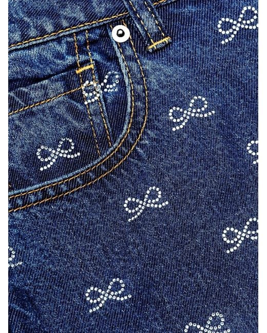 Self-Portrait Blue Bow Embellished Jeans