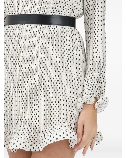 SIMONA CORSELLINI Gray Polka-Dot Mini Dress