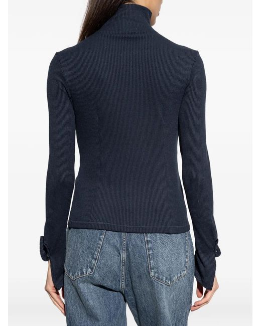 Rag & Bone Blue Button Ribbed Knitwear