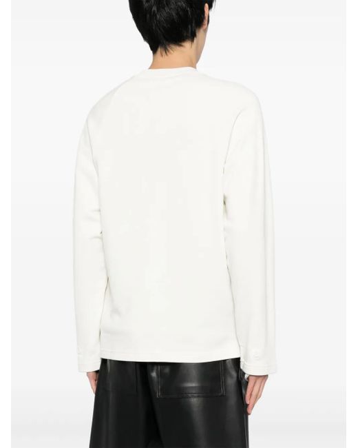 Helmut Lang White Crew-Neck Cotton Jumper