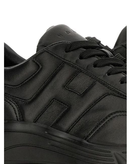 Hogan Black Hyperlight Logo-Detail Sneakers for men