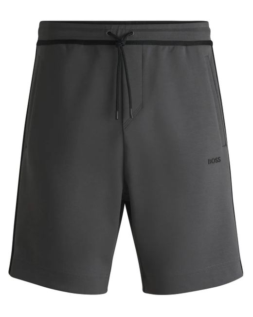 Boss Gray Drawstring Track Shorts for men
