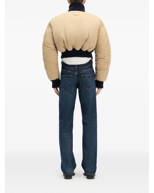 Jean Paul Gaultier Blue Ribbed Bomber Jacket