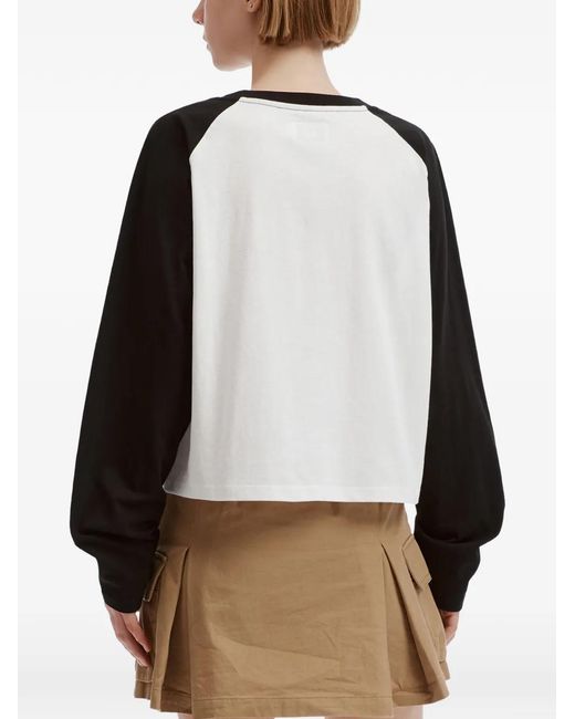 Izzue Black Slogan-Print Raglan-Sleeved T-Shirt