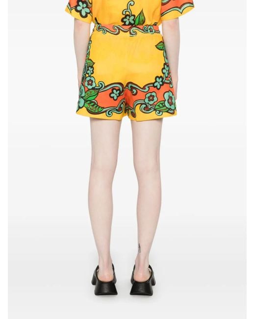 ALÉMAIS フローラル ショートパンツ Yellow