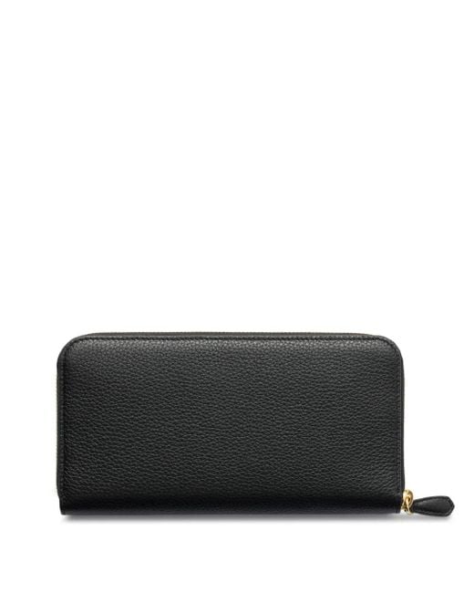 Prada Black Large Leather Zip-Around Wallet