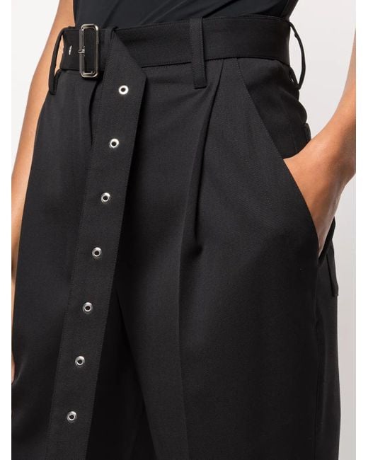 Proenza Schouler Black Cropped Suiting Carrot Leg Trousers