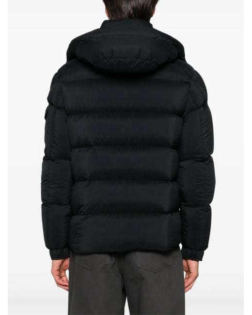 Moncler Black Quilted Down Hooded Jacket for men