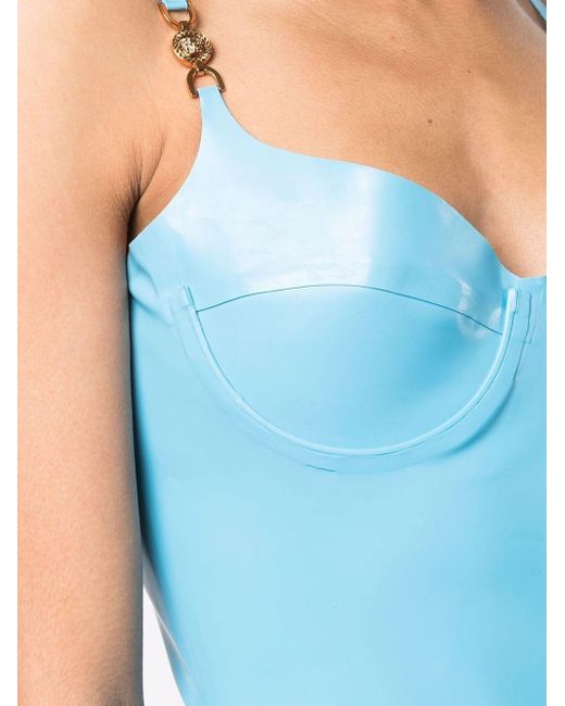 light blue latex dress Latex Mini dress with translucent top and sleeves Default Title #MWS Options 7