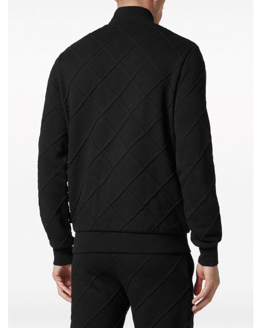 Philipp Plein Black Quilted Cotton Jacket for men