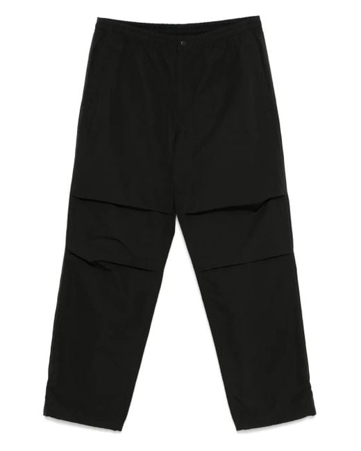Theory Black Cotton-Blend Loose-Fit Trousers for men