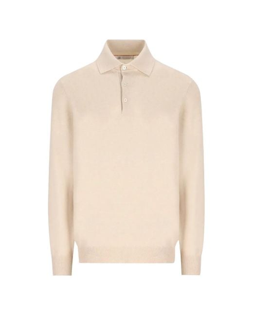 Brunello Cucinelli White Cashmere Sweater for men