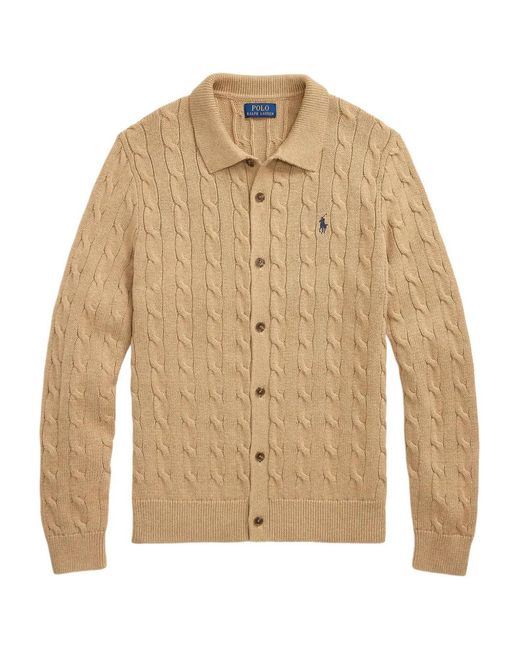 Polo Ralph Lauren Natural Cable-Knit Button-Up Cardigan for men