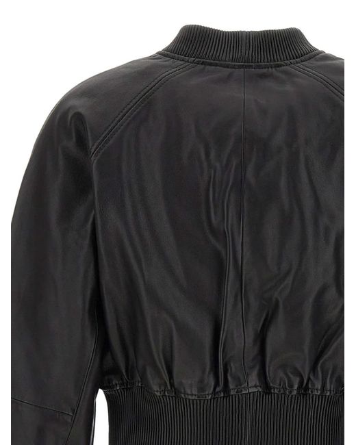Herskind Black Dario Elasticated Leather Jacket
