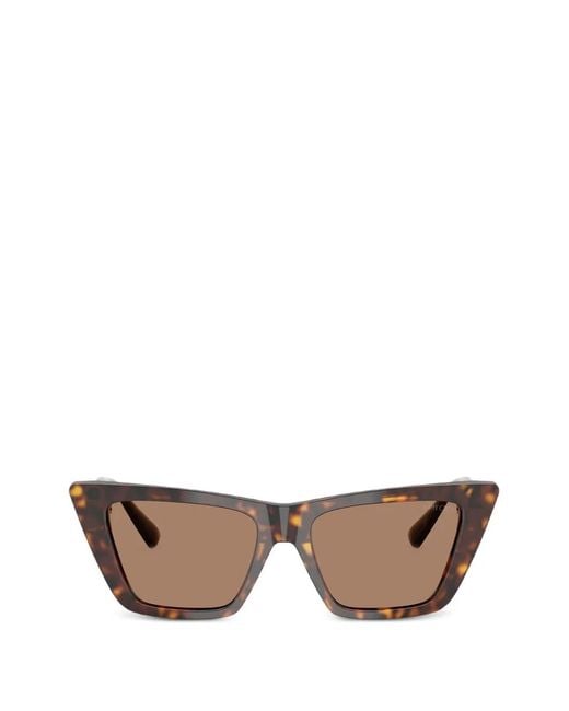 Jimmy Choo Cat-Eye Tortoiseshell-Effect Sunglasses in Brown  display picture 1
