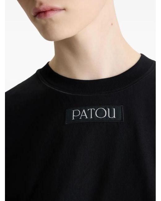 Patou Black Short-Sleeved Logo T-Shirt