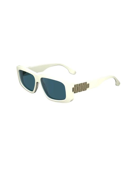 Victoria Beckham Blue Rectangle-Frame Sunglasses
