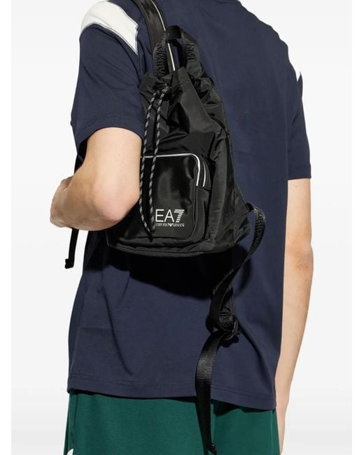 EA7 Black Drawstring Backpack