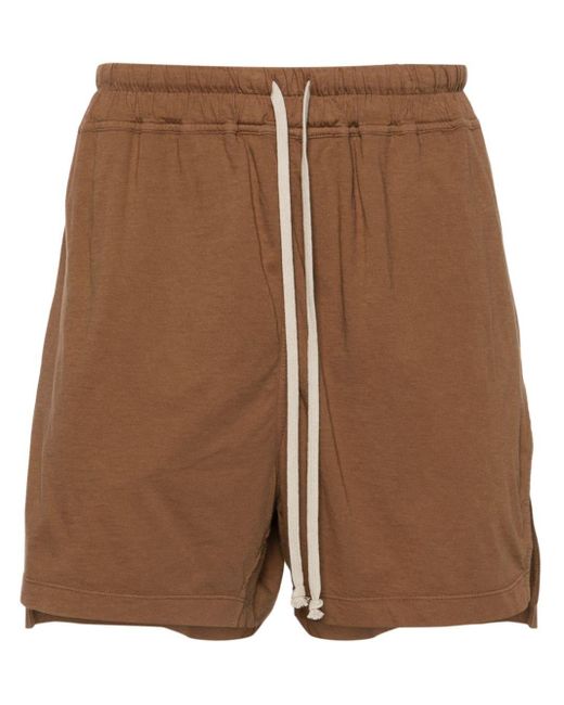 Rick Owens Brown Drawstring Organic Cotton Shorts for men