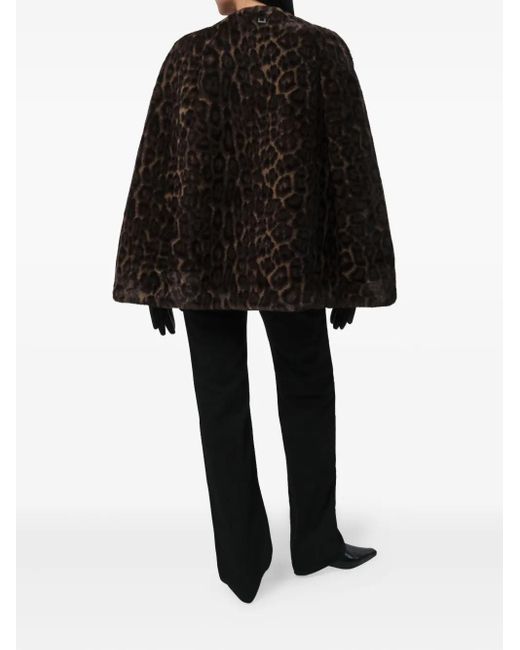 Apparis Black Sloan Leopard-Print Cape