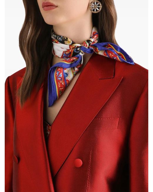 Dolce & Gabbana Red Double-Breasted Mikado Jacket