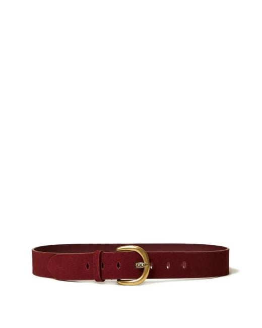 Twinset Red Suede Buckle Belt