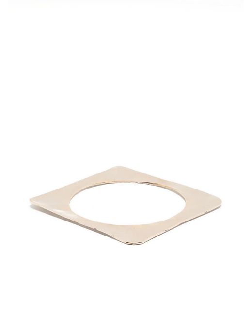 Erika Cavallini Semi Couture White Square-Shape Bangle Bracelet