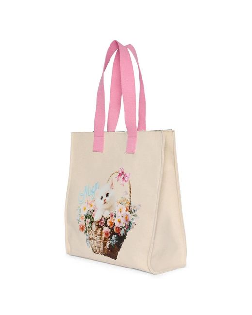 MSGM Pink Sac Cabas À Fleurs