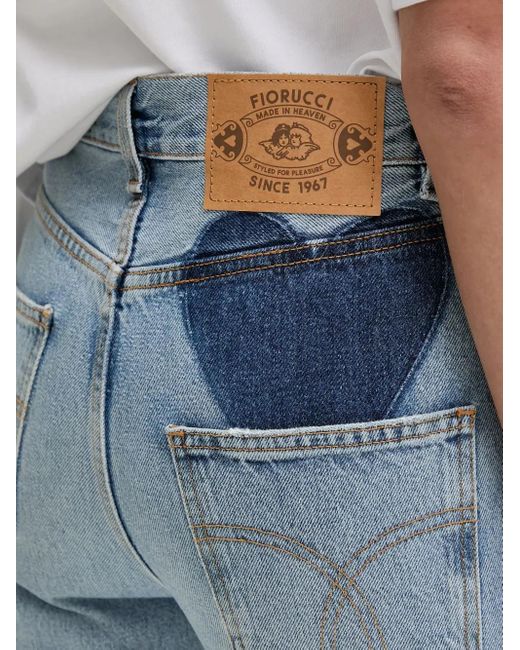 Fiorucci Blue Heart-Detail Flared Jeans