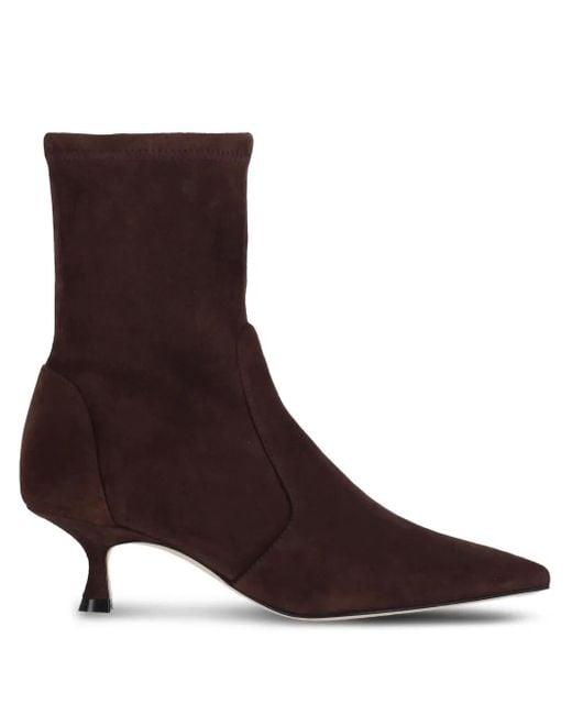 Stuart Weitzman 50 Mm Laarzen Met Puntige Neus in het Brown