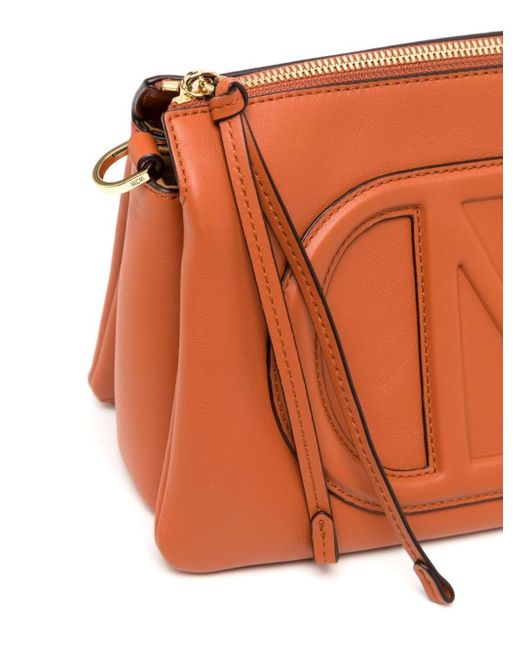 MCM Small Travia Leather Shoulder Bag in Orange Lyst