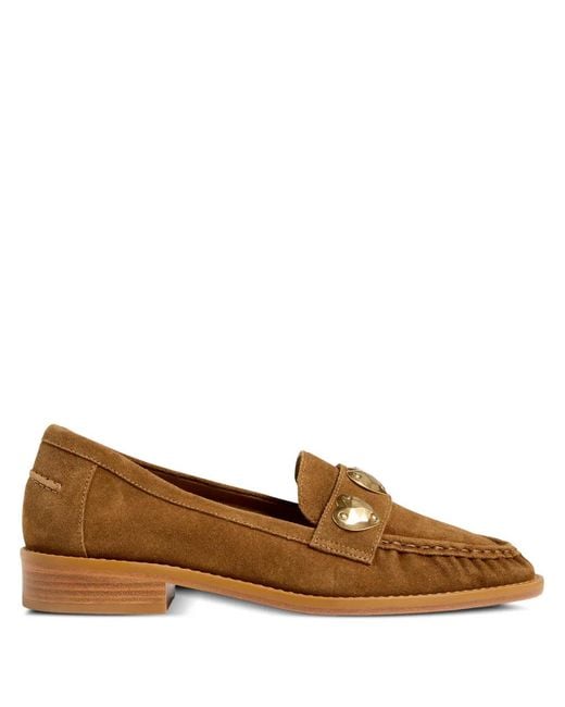 Cinq À Sept Brown Gretta Hearts Suede Loafers