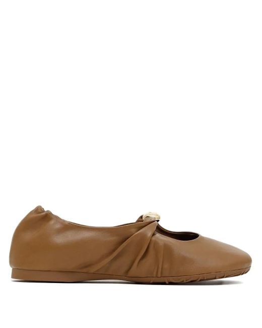 Loewe Brown Pebble Soft Leather Ballets