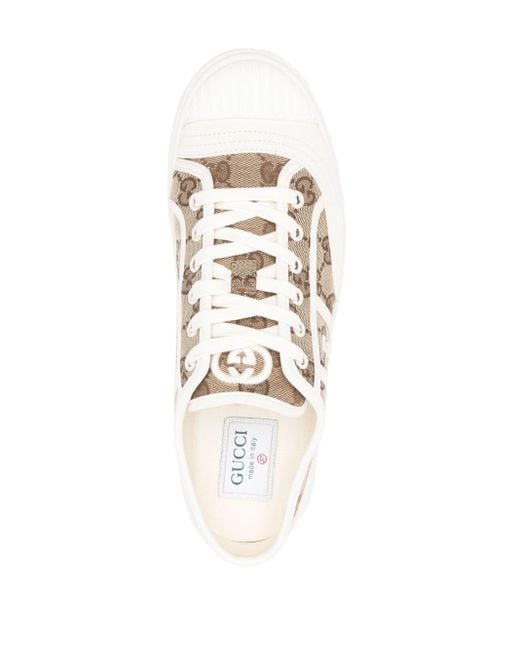 Gucci White GG Supreme Canvas Sneakers