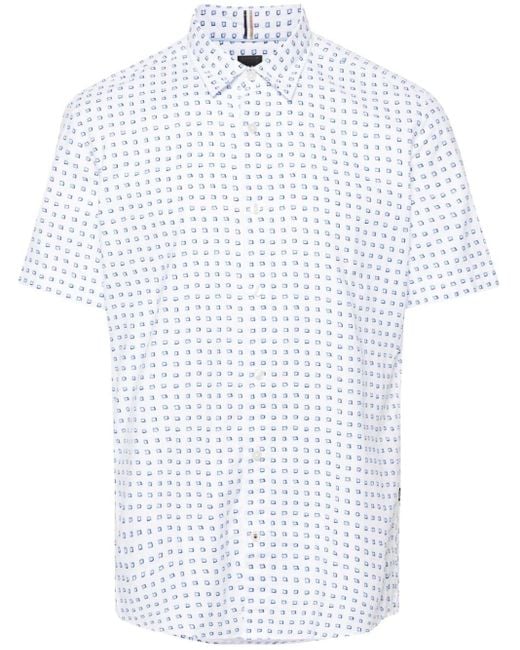 Boss Overhemd Met Geometrische Print in het White voor heren