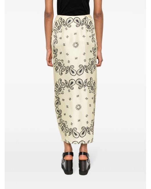 Nanushka Metallic Nicolet Paisley-print Midi Skirt