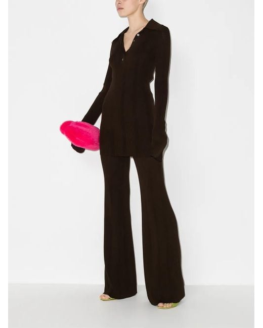 Remain Black Solaima Flared Knitted Trousers