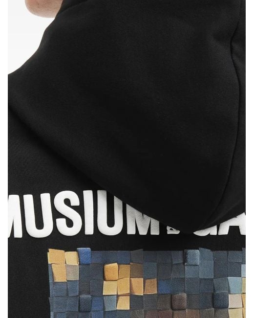 Musium Div. Black Pixel-Print Hoodie for men