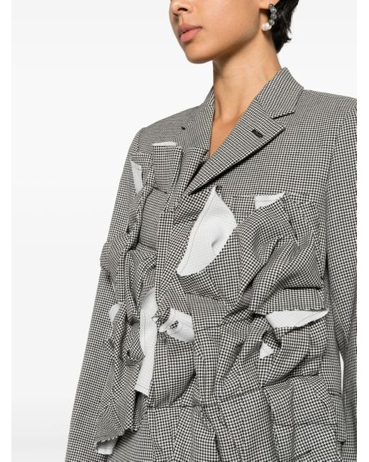 Comme des Garçons Gray Blazer Mit Hahnentrittmuster