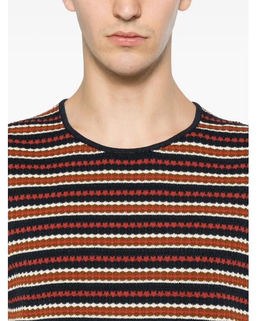 NN07 Red Bari 6686 Striped Knitted Vest for men