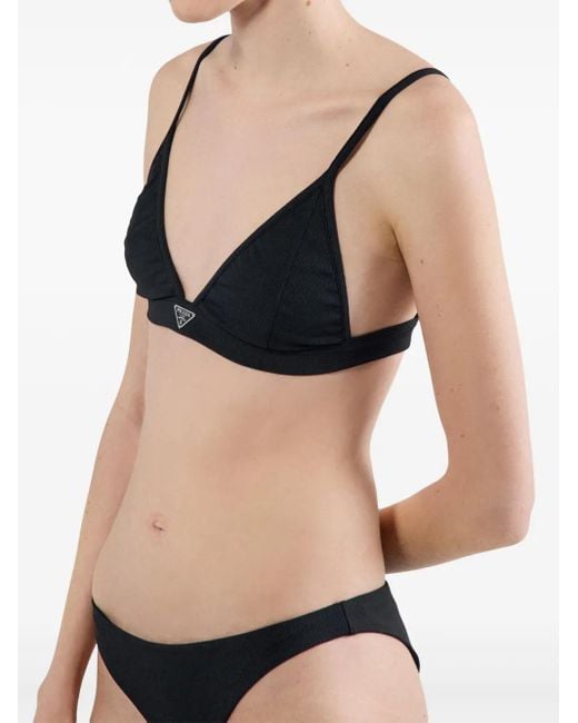 Prada Blue Ribbed-Knit Bikini Bottom