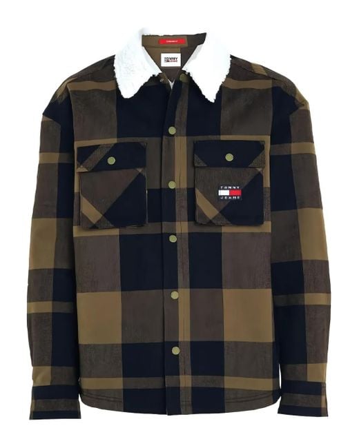 Tommy Hilfiger Black Check-Pattern Shirt Jacket for men