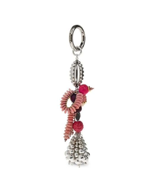 Isabel Marant White Beaded-Embellishment Keyring