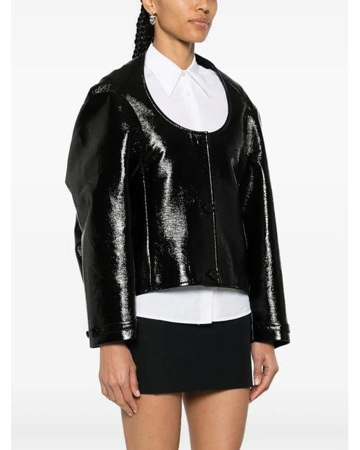 Courreges Black Cocoon Vinyl Jacket