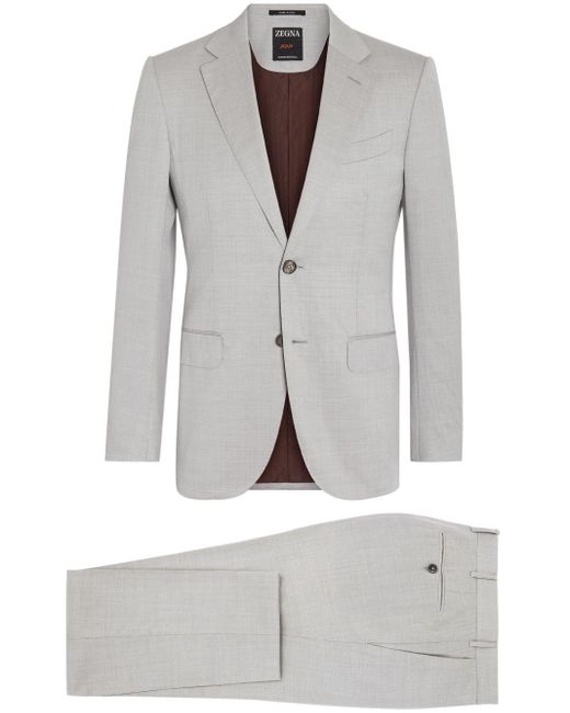 Zegna Gray Centoventimila Single-breasted Wool Suit for men
