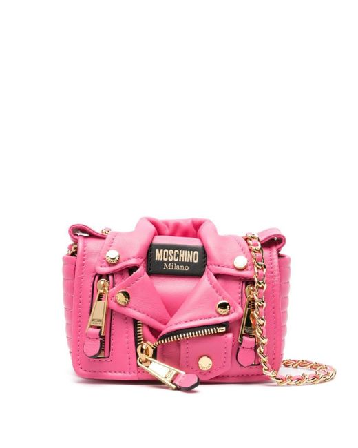 Moschino Pink Mini Leather Tote Bag