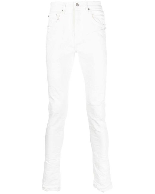 Purple Brand Denim Logo-patch Skinny-cut Jeans in White for Men | Lyst