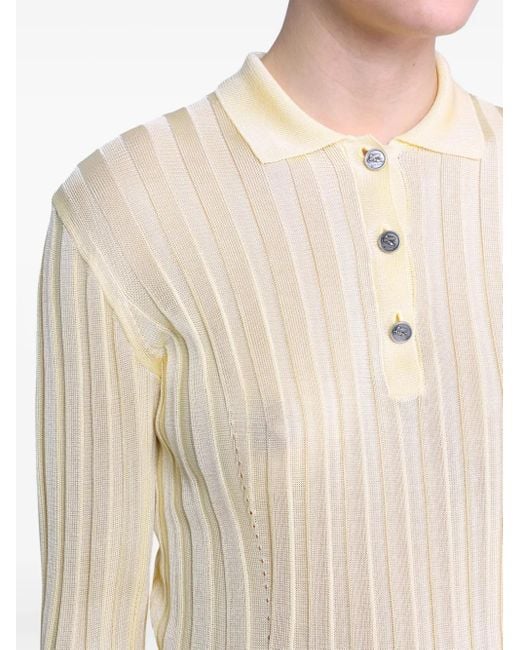 Etro Natural Ribbed Polo Shirt