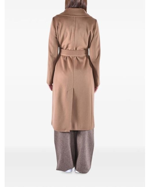 Max Mara Natural Double-Breasted Belted Coat