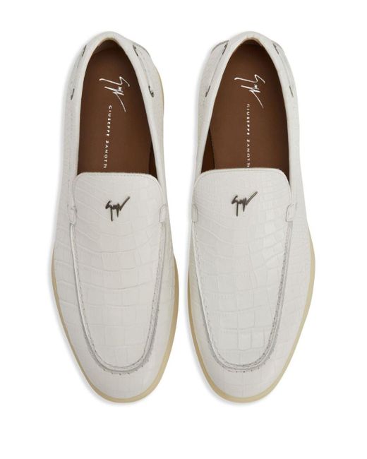 Giuseppe Zanotti White The Maui Leather Loafers for men